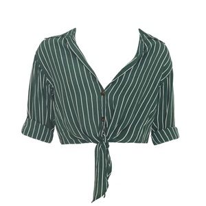 FAITHFUL THE BRAND STRIPED L/S CROP TOP (XS)